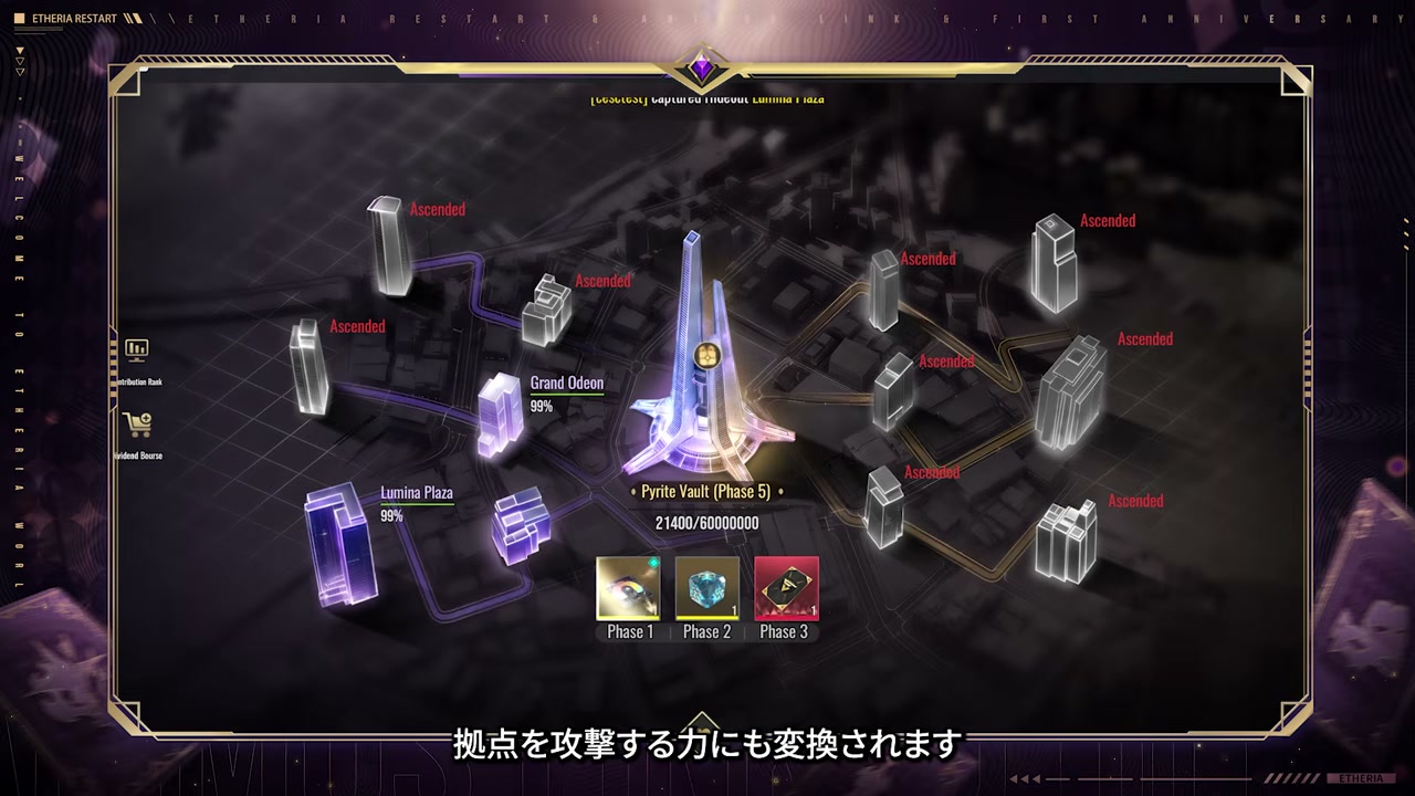 陣営対抗イベントの拠点攻略マップ画面